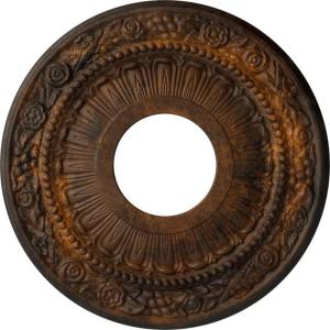 image12 18OD x 3 58ID x 78P Nadia Ceiling Medallion Fits Canopies up to 4 78Rust Metallic Series