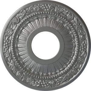 image12 18OD x 3 58ID x 78P Nadia Ceiling Medallion Fits Canopies up to 4 78Silver Metallic Series