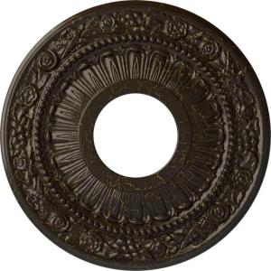 image12 18OD x 3 58ID x 78P Nadia Ceiling Medallion Fits Canopies up to 4 78Stone Hearth Crackle Flat Finish