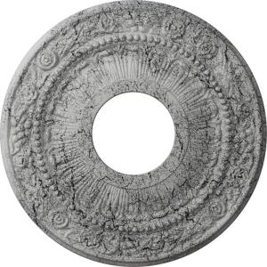 image12 18OD x 3 58ID x 78P Nadia Ceiling Medallion Fits Canopies up to 4 78Ultra Pure White Crackle Flat Finish