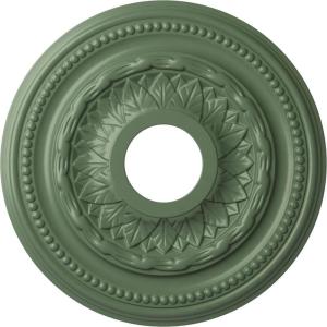 image15 34OD x 3 14ID x 1P Galway Ceiling Medallion Fits Canopies up to 3 14Athenian Green Flat Finish