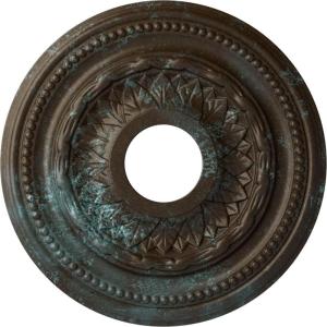 image15 34OD x 3 14ID x 1P Galway Ceiling Medallion Fits Canopies up to 3 14Bronze Blue Patina Metallic Series