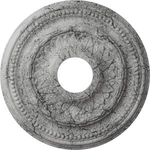image15 34OD x 3 14ID x 1P Galway Ceiling Medallion Fits Canopies up to 3 14Ultra Pure White Crackle Flat Finish