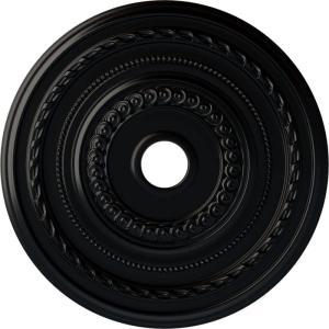 image25 38OD x 3 38ID x 1 38P Cole Ceiling Medallion Fits Canopies up to 9 18 HandPainted Night ShadeJet Black Flat Finish