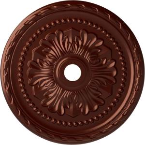 image31 12OD x 3 58ID x 1 34P Palmetto Ceiling MedallionHandPainted Antique Copper