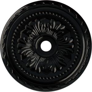 image31 12OD x 3 58ID x 1 34P Palmetto Ceiling MedallionHandPainted Black Pearl