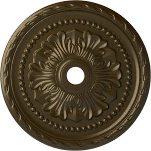 image31 12OD x 3 58ID x 1 34P Palmetto Ceiling MedallionHandPainted Brass