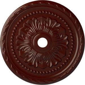 image31 12OD x 3 58ID x 1 34P Palmetto Ceiling MedallionHandPainted Brushed Mahogany