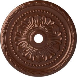 image31 12OD x 3 58ID x 1 34P Palmetto Ceiling MedallionHandPainted Copper Penny