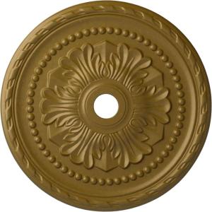 image31 12OD x 3 58ID x 1 34P Palmetto Ceiling MedallionHandPainted Gold
