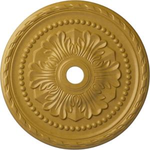 image31 12OD x 3 58ID x 1 34P Palmetto Ceiling MedallionHandPainted Iridescent Gold