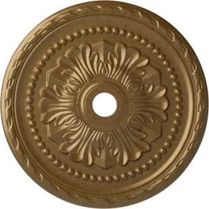 image31 12OD x 3 58ID x 1 34P Palmetto Ceiling MedallionHandPainted Pale Gold