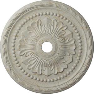 image31 12OD x 3 58ID x 1 34P Palmetto Ceiling MedallionHandPainted Pot of Cream Crackle