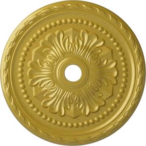 image31 12OD x 3 58ID x 1 34P Palmetto Ceiling MedallionHandPainted Rich Gold