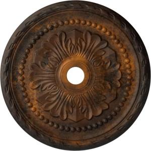 image31 12OD x 3 58ID x 1 34P Palmetto Ceiling MedallionHandPainted Rust