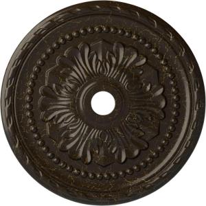 image31 12OD x 3 58ID x 1 34P Palmetto Ceiling MedallionHandPainted Stone Hearth Crackle
