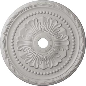 image31 12OD x 3 58ID x 1 34P Palmetto Ceiling MedallionHandPainted Ultra Pure White