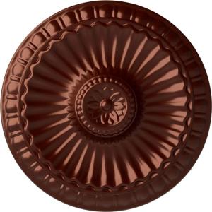 imageEkena Millwork CM11LIUWF 1114 x 118 Linus Ceiling Medallion Ultra Pure WhiteAntique Copper Metallic Series