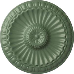 imageEkena Millwork CM11LIUWF 1114 x 118 Linus Ceiling Medallion Ultra Pure WhiteAthenian Green Flat Finish