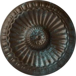 imageEkena Millwork CM11LIUWF 1114 x 118 Linus Ceiling Medallion Ultra Pure WhiteBronze Blue Patina Metallic Series