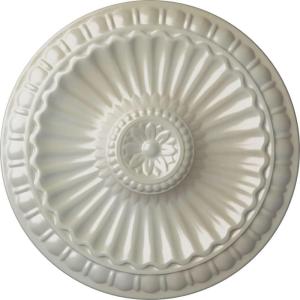 imageEkena Millwork CM11LIUWF 1114 x 118 Linus Ceiling Medallion Ultra Pure WhiteFlash Blue Metallic Series