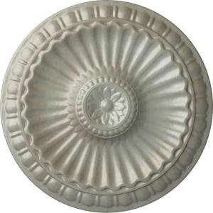 imageEkena Millwork CM11LIUWF 1114 x 118 Linus Ceiling Medallion Ultra Pure WhiteFlash Gold Metallic Series