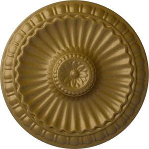 imageEkena Millwork CM11LIUWF 1114 x 118 Linus Ceiling Medallion Ultra Pure WhiteGold Rush Metallic Series