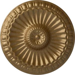 imageEkena Millwork CM11LIUWF 1114 x 118 Linus Ceiling Medallion Ultra Pure WhitePale Gold Metallic Series
