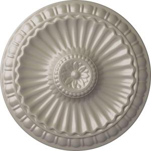 imageEkena Millwork CM11LIUWF 1114 x 118 Linus Ceiling Medallion Ultra Pure WhitePearl White Metallic Series
