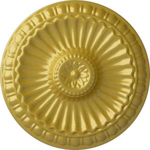 imageEkena Millwork CM11LIUWF 1114 x 118 Linus Ceiling Medallion Ultra Pure WhiteRich Gold Metallic Series
