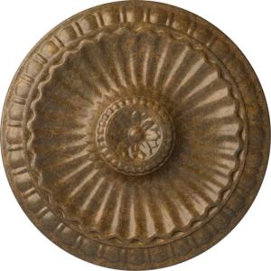 imageEkena Millwork CM11LIUWF 1114 x 118 Linus Ceiling Medallion Ultra Pure WhiteRubbed Bronze Metallic Series