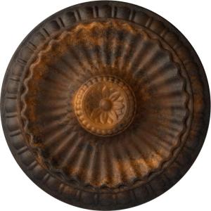 imageEkena Millwork CM11LIUWF 1114 x 118 Linus Ceiling Medallion Ultra Pure WhiteRust Metallic Series