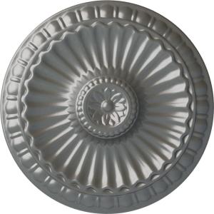 imageEkena Millwork CM11LIUWF 1114 x 118 Linus Ceiling Medallion Ultra Pure WhiteSilver Metallic Series