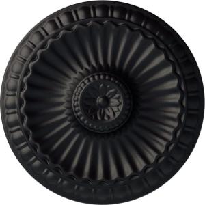 imageEkena Millwork CM11LIUWF 1114 x 118 Linus Ceiling Medallion Ultra Pure WhiteSteel Gray Metallic Series