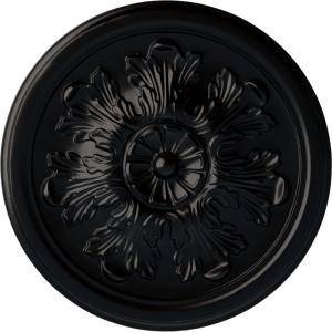 imageEkena Millwork CM12LEAMF 1234 x 78 Legacy Acanthus Ceiling Medallion AmericanaJet Black Flat Finish