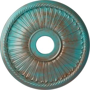 imageEkena Millwork CM20BE1PAS Berkshire Ceiling Medallion Pale GoldCopper Green Patina Metallic Series