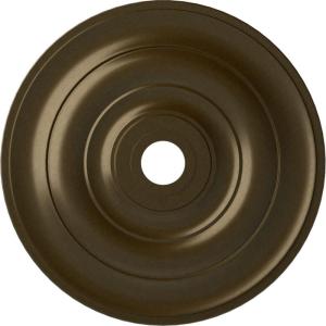 imageEkena Millwork CM26JEBLF Jefferson Ceiling Medallion 26 12OD x 3 58ID x 1 12P Fits Canopies up to 5 HandPainted Jet BlackBrass Metallic Series