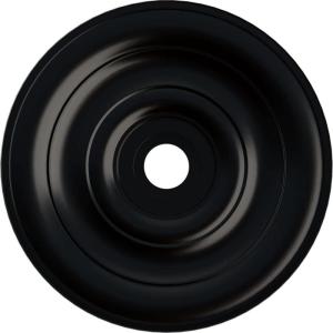 imageEkena Millwork CM26JEBLF Jefferson Ceiling Medallion 26 12OD x 3 58ID x 1 12P Fits Canopies up to 5 HandPainted Jet BlackJet Black Flat Finish