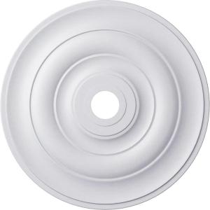 imageEkena Millwork CM26JEBLF Jefferson Ceiling Medallion 26 12OD x 3 58ID x 1 12P Fits Canopies up to 5 HandPainted Jet BlackPrimed