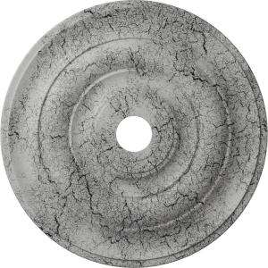 imageEkena Millwork CM26JEBLF Jefferson Ceiling Medallion 26 12OD x 3 58ID x 1 12P Fits Canopies up to 5 HandPainted Jet BlackUltra Pure White Crackle Flat Finish