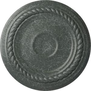 imageEkena Millwork Small Alexandria HandPainted Ceiling Medallion Copper Green PatinaAthenian Green Crackle Flat Finish