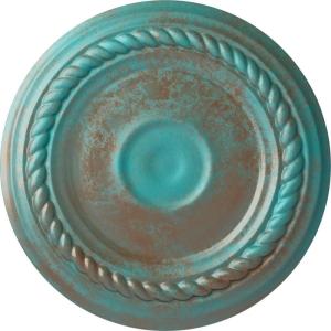 imageEkena Millwork Small Alexandria HandPainted Ceiling Medallion Copper Green PatinaCopper Green Patina Metallic Series