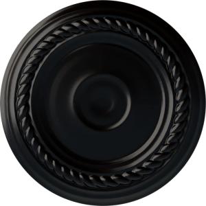 imageEkena Millwork Small Alexandria HandPainted Ceiling Medallion Copper Green PatinaJet Black Flat Finish