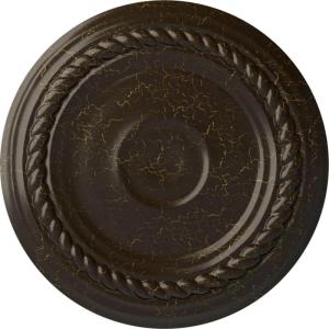 imageEkena Millwork Small Alexandria HandPainted Ceiling Medallion Copper Green PatinaStone Hearth Crackle Flat Finish