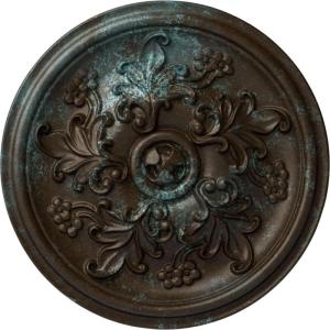 image14 12OD x 2 34P Katheryn Ceiling Medallion Fits Canopies up to 2 18Bronze Blue Patina Metallic Series