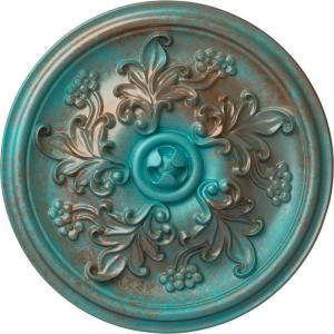image14 12OD x 2 34P Katheryn Ceiling Medallion Fits Canopies up to 2 18Copper Green Patina Metallic Series