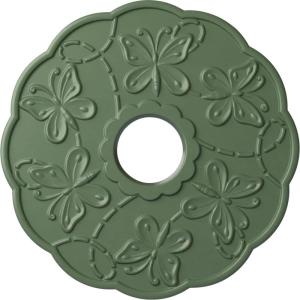 image17 78OD x 3 78ID x 1P Terrones Butterfly Ceiling Medallion Fits Canopies up to 3 78HandPainted Athenian Green