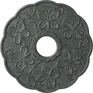 image17 78OD x 3 78ID x 1P Terrones Butterfly Ceiling Medallion Fits Canopies up to 3 78HandPainted Athenian Green Crackle