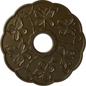 image17 78OD x 3 78ID x 1P Terrones Butterfly Ceiling Medallion Fits Canopies up to 3 78HandPainted Brass