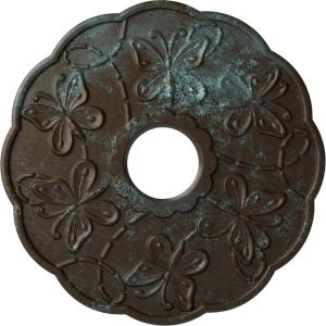 image17 78OD x 3 78ID x 1P Terrones Butterfly Ceiling Medallion Fits Canopies up to 3 78HandPainted Bronze Blue Patina